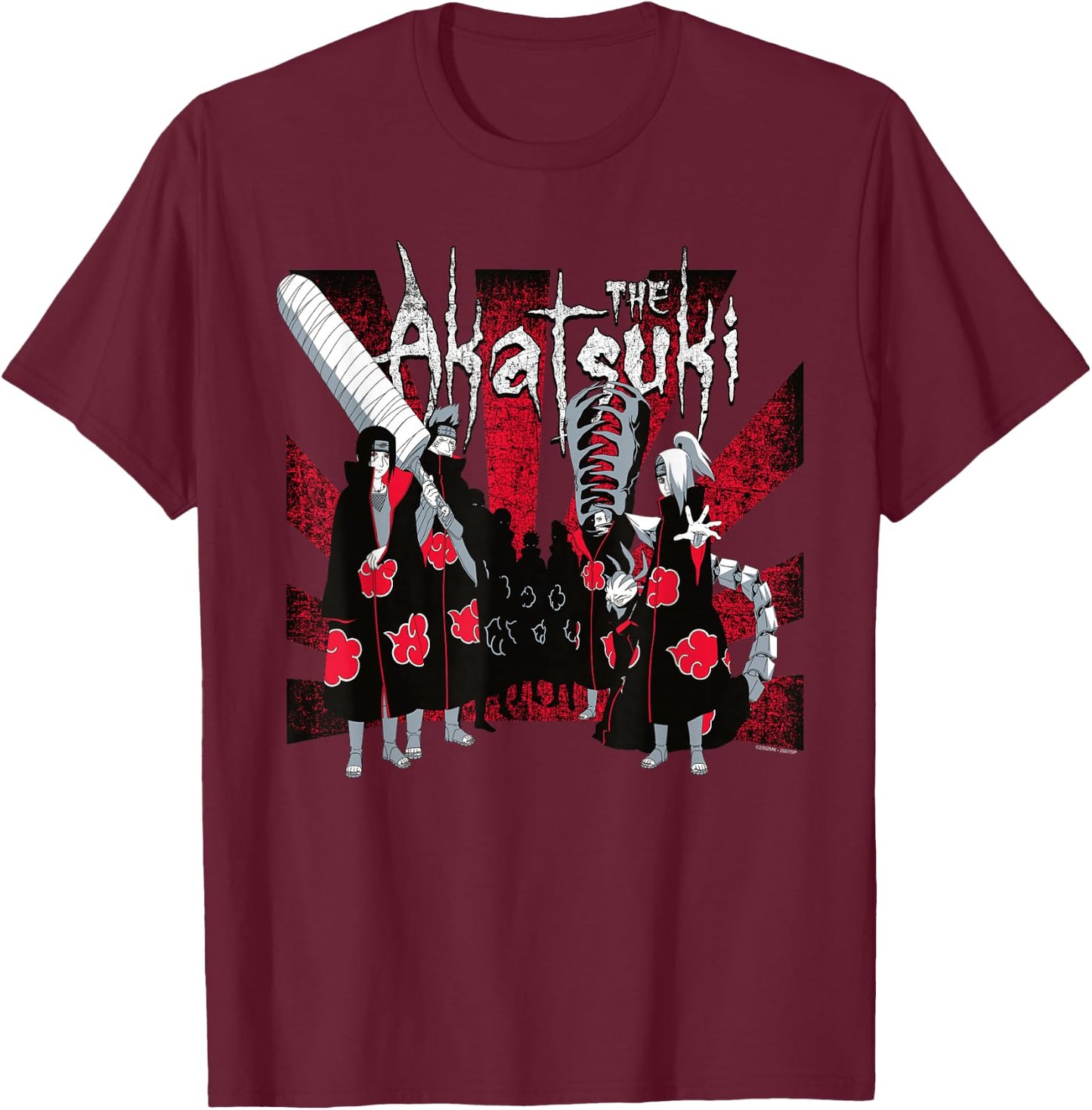 Naruto Shippuden The Akatsuki T-Shirt - T-Shirt | Maroon