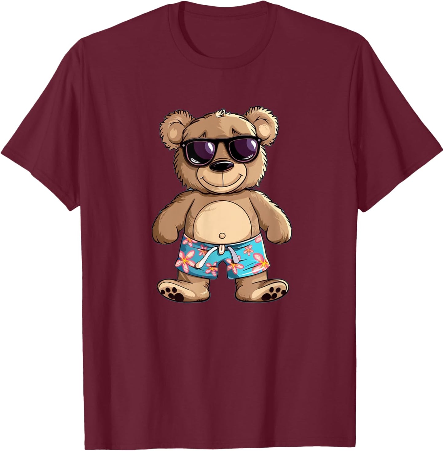 Pretty Teddy with swimming trunks Costume for Boys and Girls T-Shirt - T-Shirt | Maroon