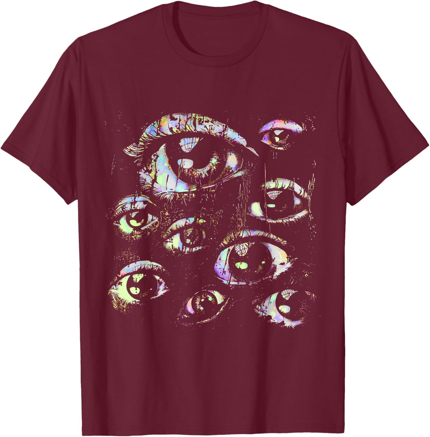 Eyes Pastel Goth Weird Grunge Alt Y2K Odd Strange Aesthetic T-Shirt - T-Shirt | Maroon