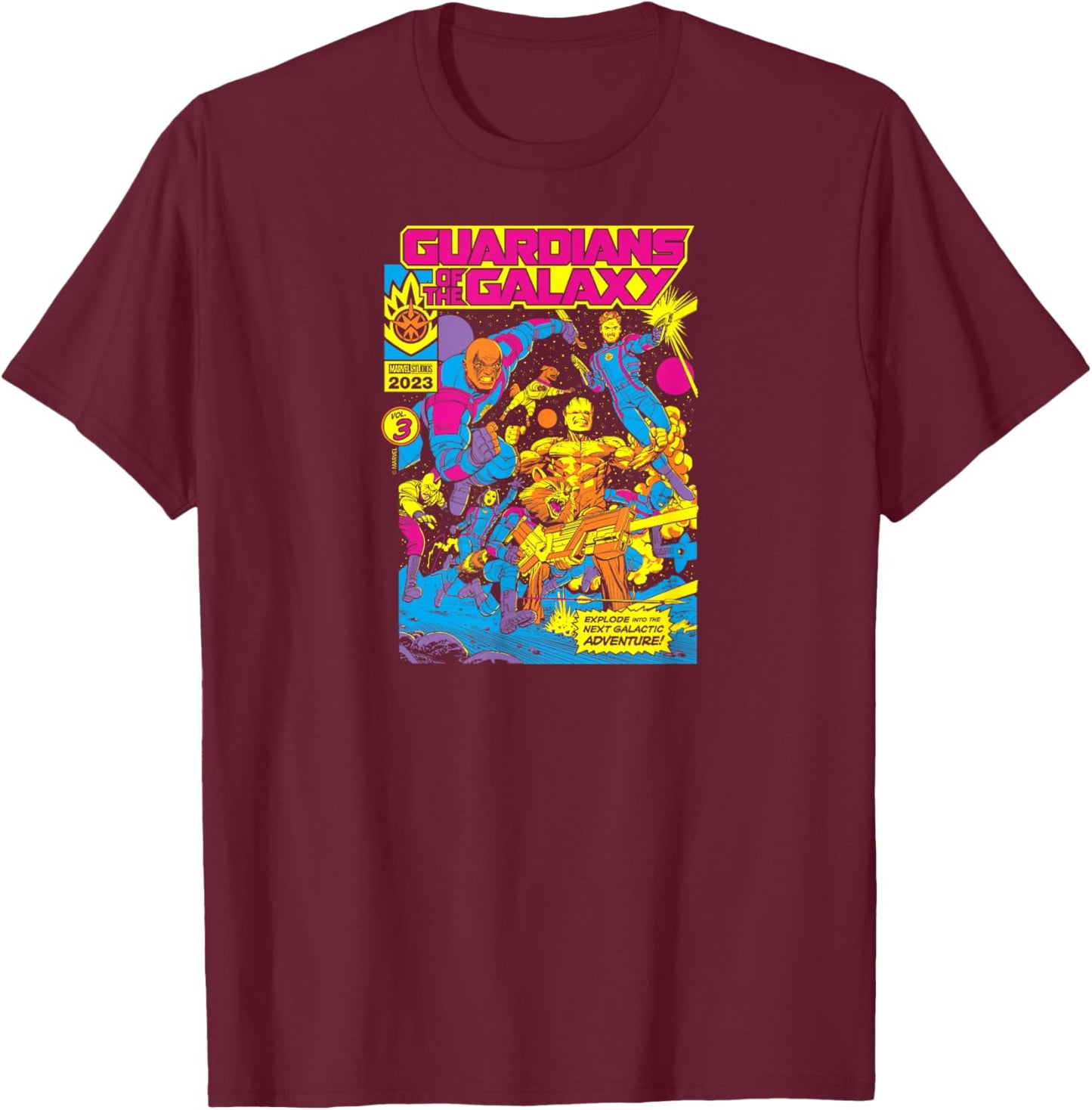 Guardians of The Galaxy - Blacklight T-Shirt - T-Shirt | Maroon