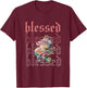 Christian Streetwear Blessed, Simple Christian Roses T-Shirt - T-Shirt | Maroon