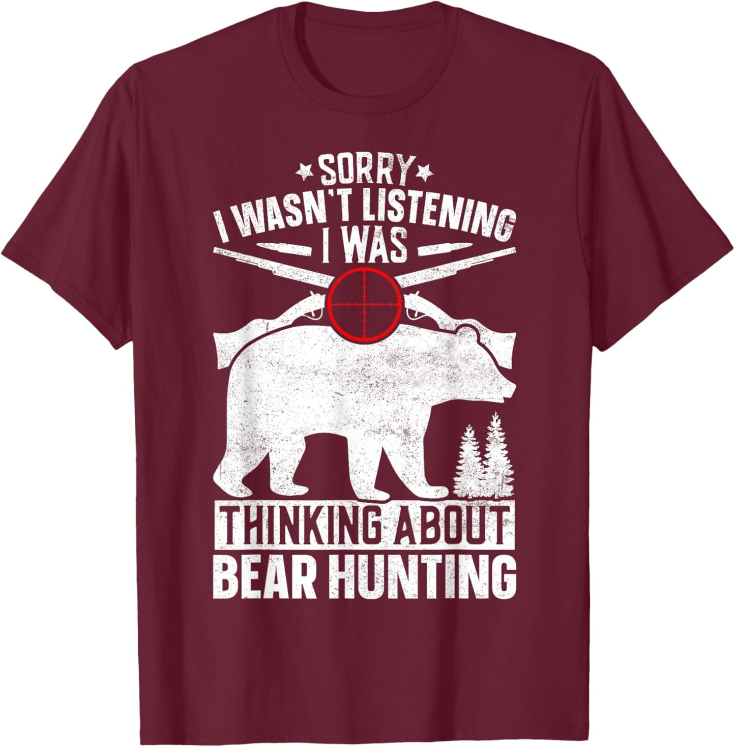 Bear Hunting T-Shirt - T-Shirt | Maroon