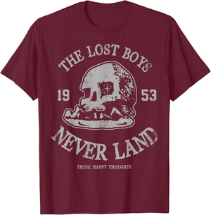 Disney Peter Pan The Lost Boys Think Happy Thoughts Small T-Shirt - T-Shirt | Maroon