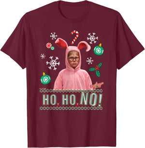 A Christmas Story - Ho Ho Ho Pink Bunny Suit T-Shirt - T-Shirt | Maroon