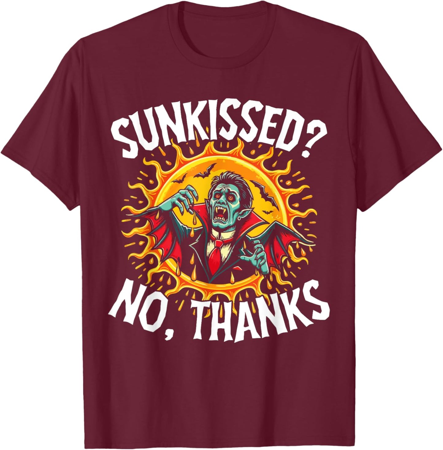 Vampire Design for Halloween Men Funny Vampires T-Shirt - T-Shirt | Maroon