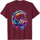 Headphones Music DJ House Dance Club Music Headphones Splash T-Shirt - T-Shirt | Maroon