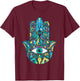 Hamsa Hand Meditation Yoga Hand Of Fatima Men Women T-Shirt - T-Shirt | Maroon