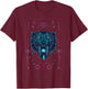 Native American geometric animal sabertooth tiger T-Shirt - T-Shirt | Maroon