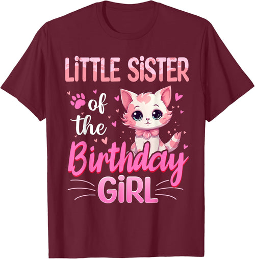 Little Sister Of The Birthday Girl Cute Cat Lover Kitten Kid