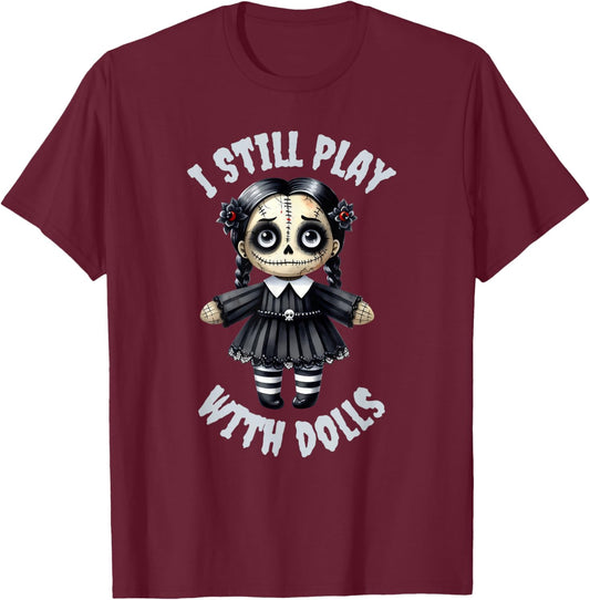 VooDoo Doll Graphic Halloween Costume T-Shirt - T-Shirt | Maroon