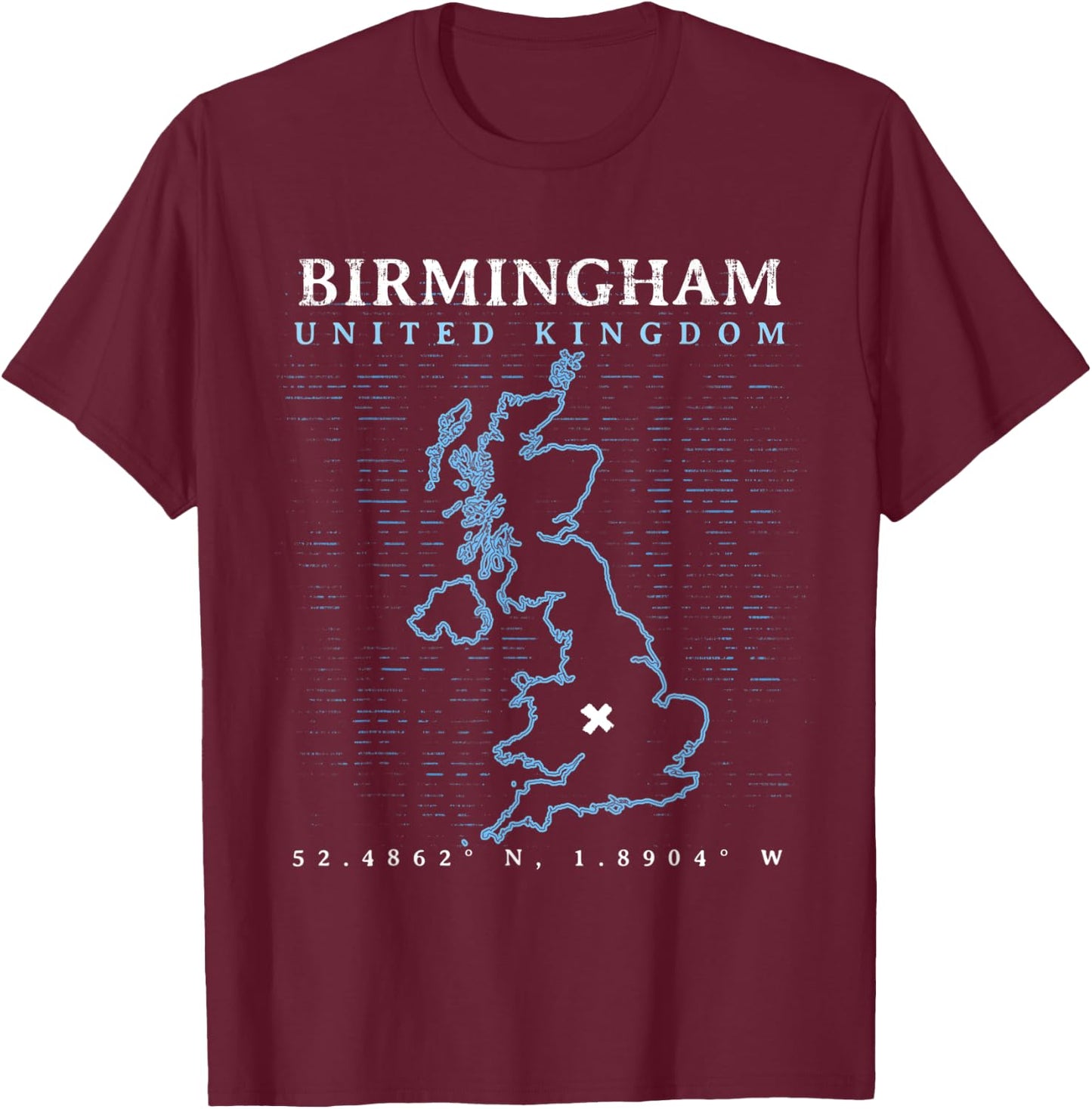 UK Birmingham T-Shirt - T-Shirt | Maroon