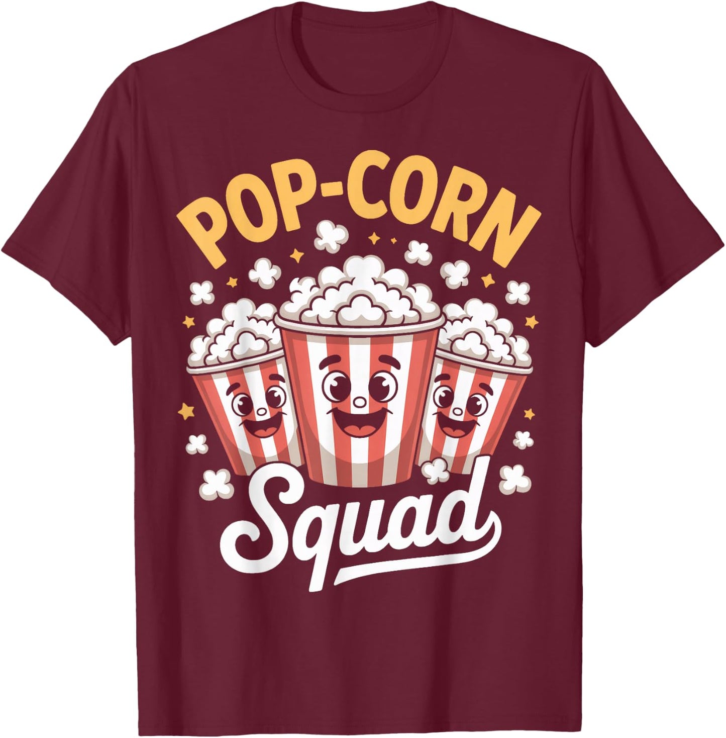 Popcorn Squad Funny Movie Night Lovers T-Shirt - T-Shirt | Maroon