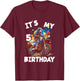 Kids It's my 5th Birthday 5 Year Old Dirt Bike Birthday T-Shirt - T-Shirt | Maroon