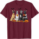 Cute Great Dane Dogs Ghost Witch Mummy Halloween Pumpkins T-Shirt - T-Shirt | Maroon