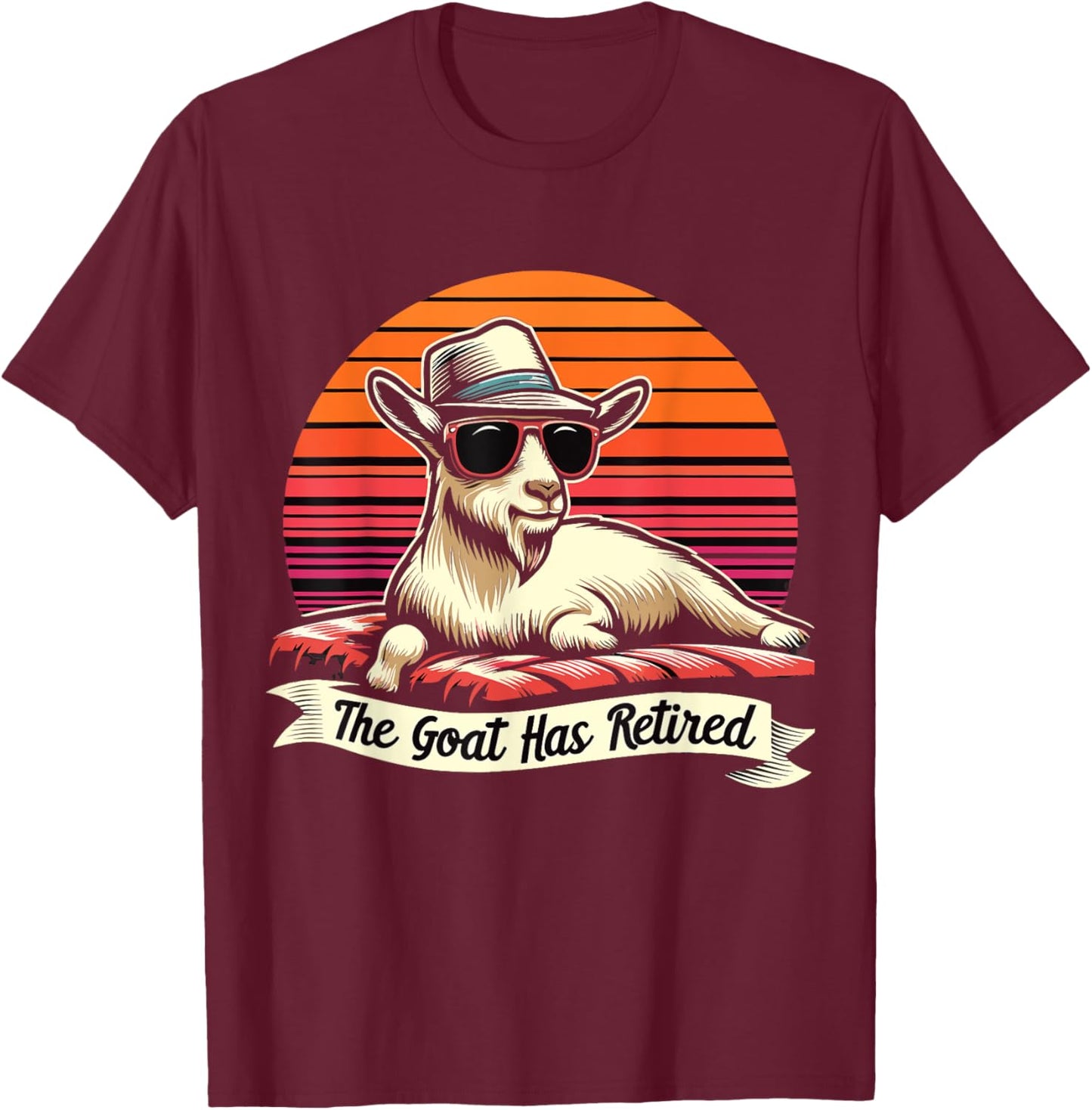 the goat has retired men Retirement goat Pension plan T-Shirt - T-Shirt | Maroon