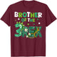 Brother of the Three Rex Birthday Dinosaur Family Matching T-Shirt - T-Shirt | Maroon