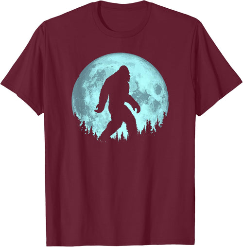 Bigfoot Night Minimalist Full Moon & Trees Sasquatch