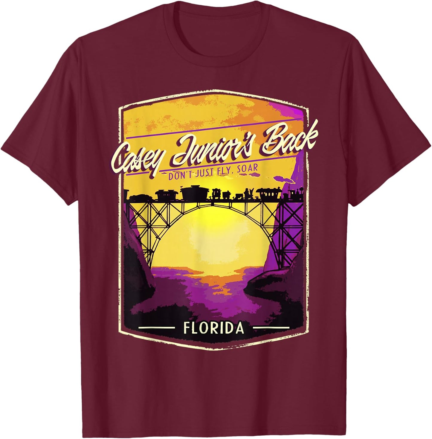 Disney Dumbo Casey Junior's Back Florida T-Shirt - T-Shirt | Maroon