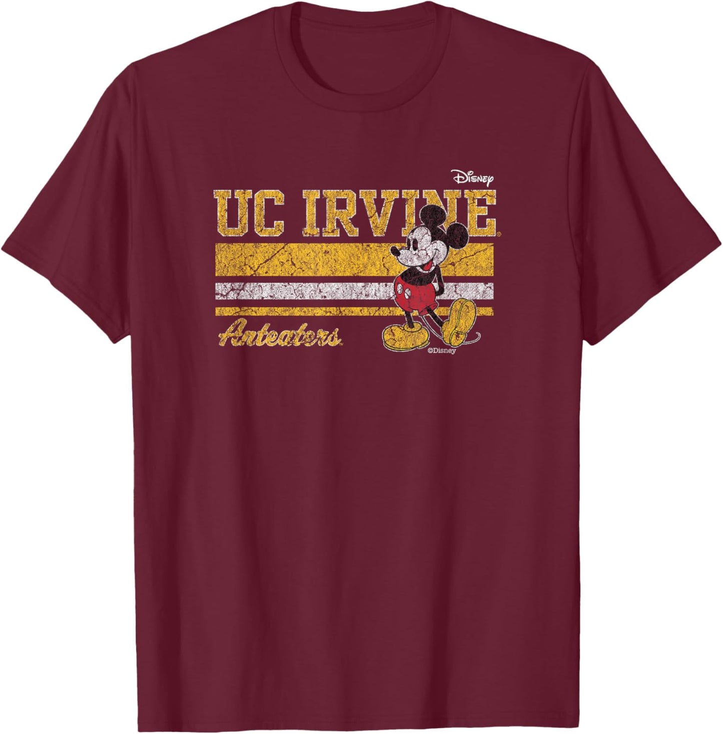 Cal Irvine Anteaters Mickey Mouse Vintage Navy T-Shirt - T-Shirt | Maroon