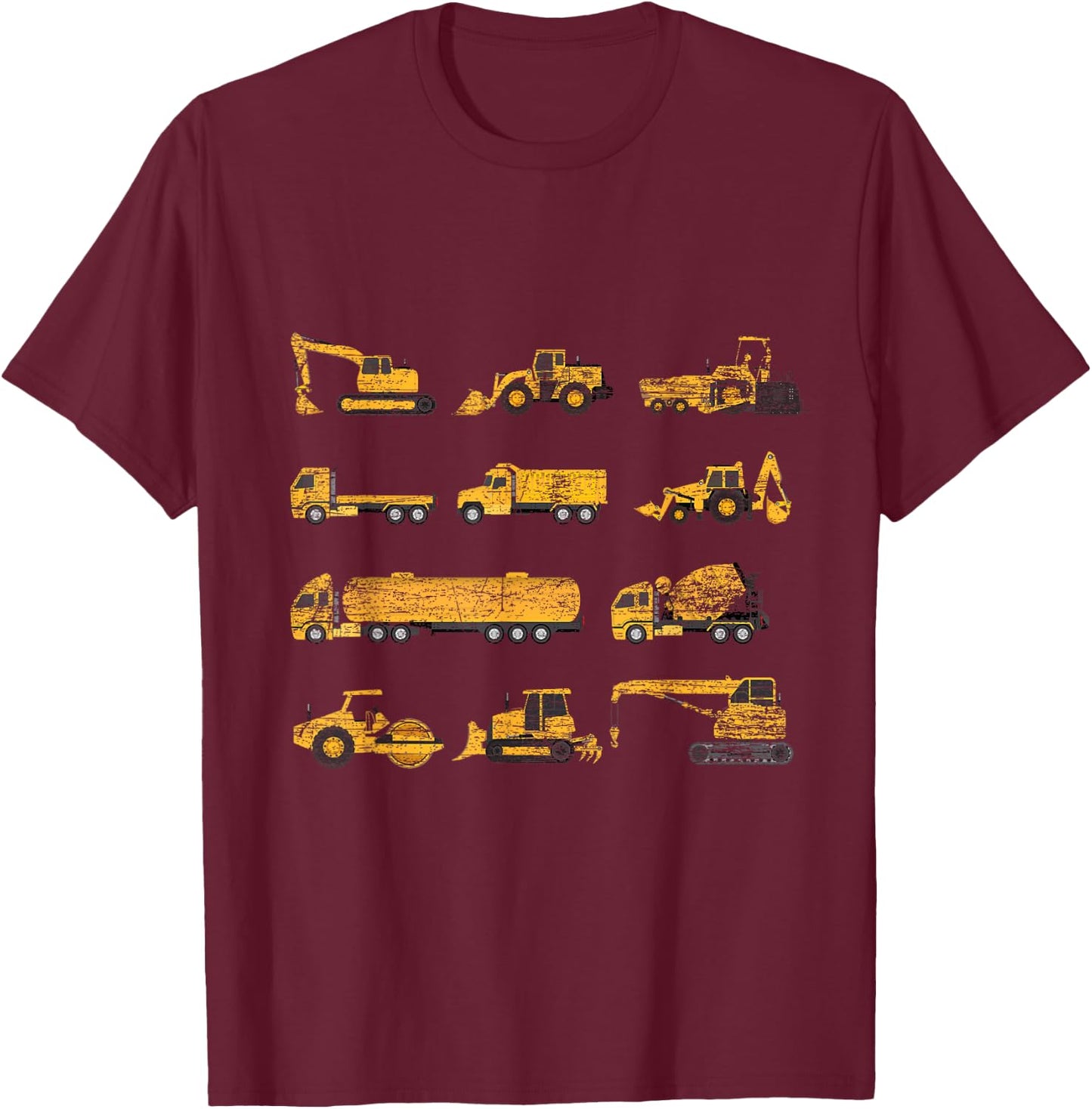 Construction Worker Toddler Boys Kids Excavator T-Shirt - T-Shirt | Maroon