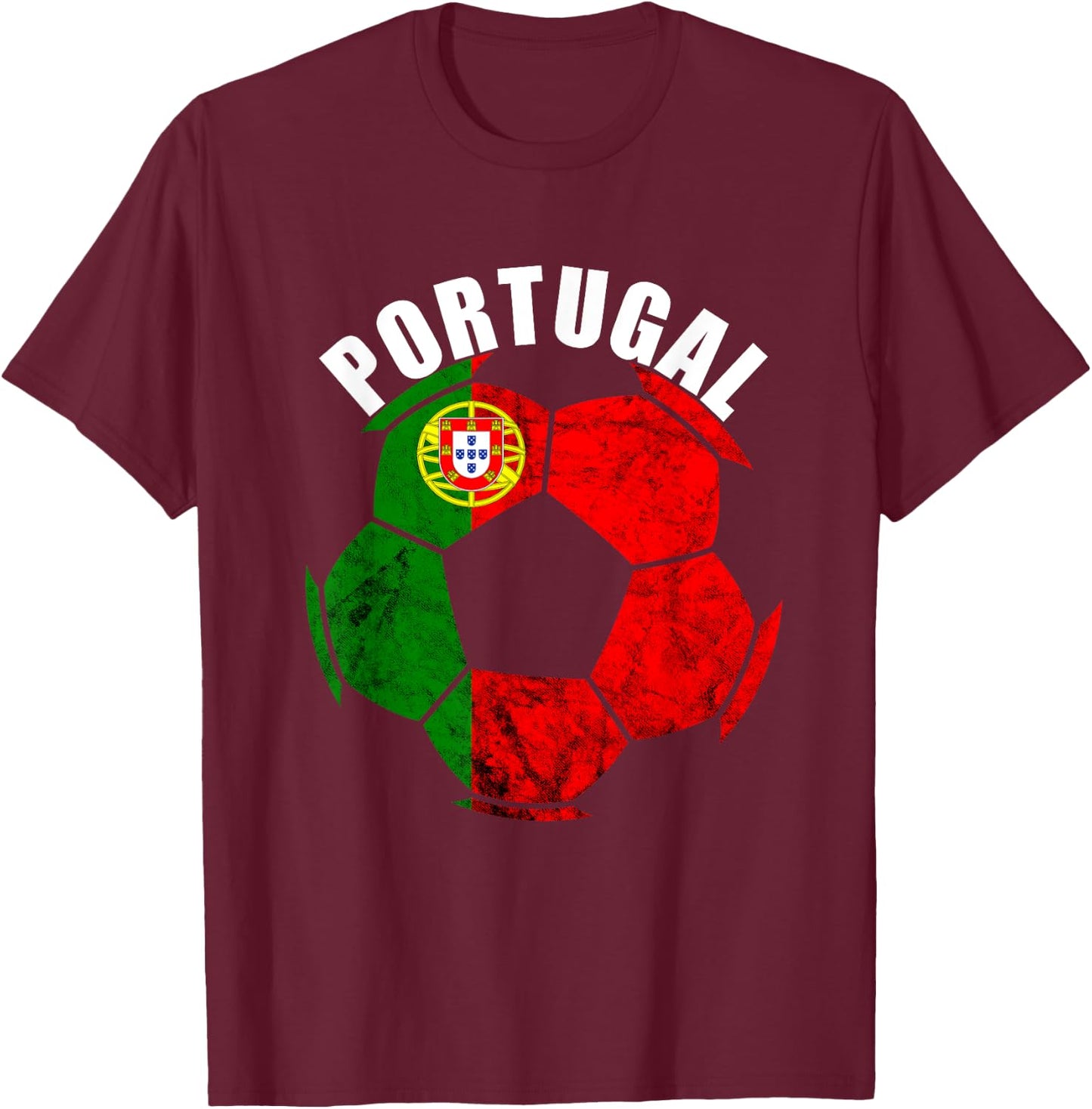 Portugal Soccer Portuguese Flag Portuguese Pride Futebol T-Shirt - T-Shirt | Maroon