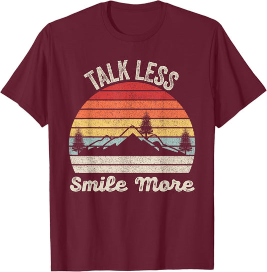 Retro Talk Less Smile More Shirt Historic Hamilton Quote T-Shirt - T-Shirt | Maroon