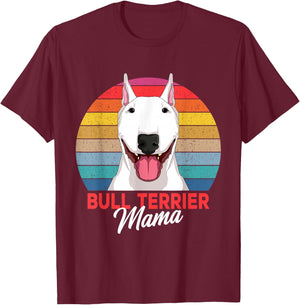 Bull Terrier Mama Bully Dog Mom Girls T-Shirt - T-Shirt | Maroon