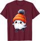 Ice Skating Ghost Halloween Party Costume Kids T-Shirt - T-Shirt | Maroon