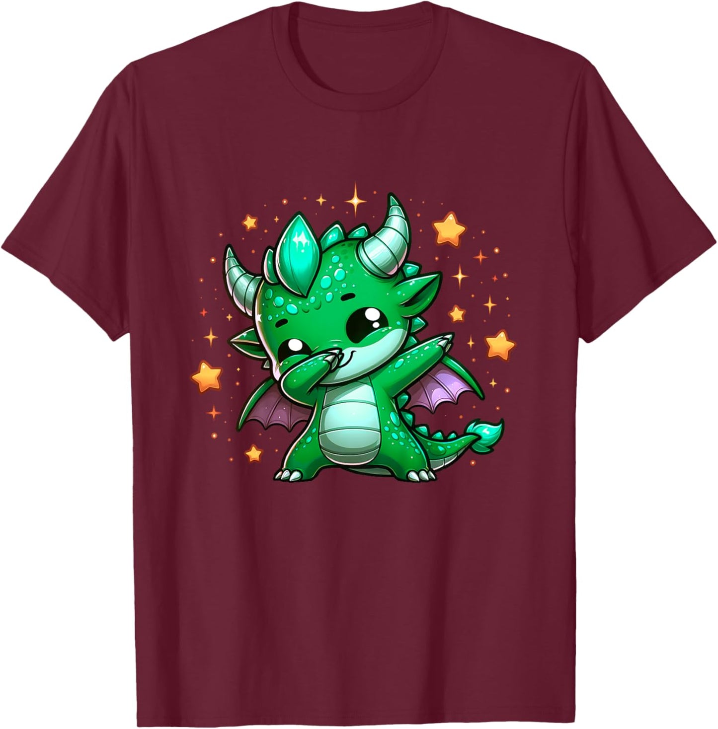 Dragon Dabbing Cute Ren Faire Graphic Toddler Girl Boy Funny T-Shirt - T-Shirt | Maroon