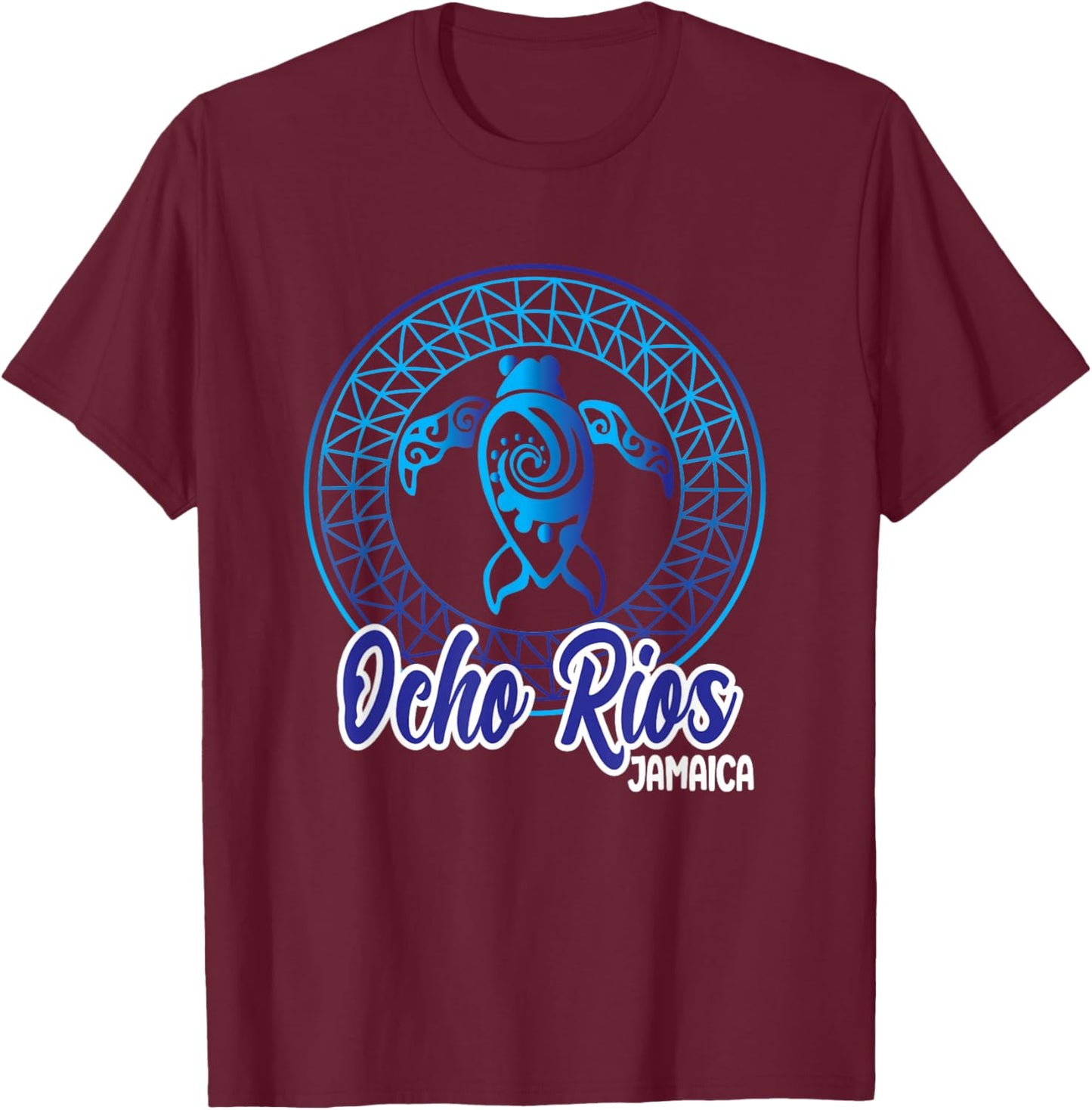 Ocho Rios Souvenirs Jamaica Tribal Sea Turtle Vacation T-Shirt - T-Shirt | Maroon