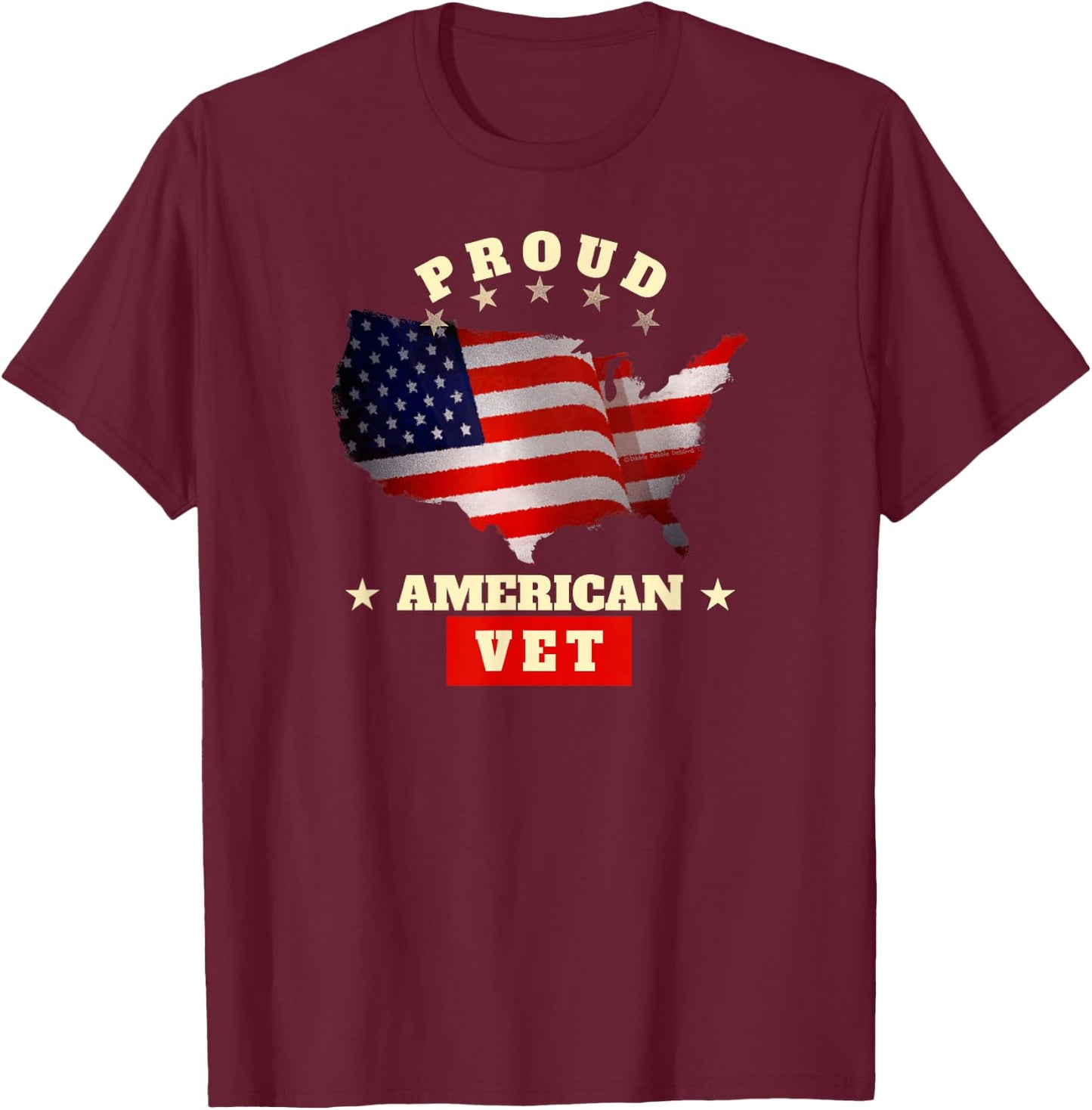 USA Flag Patriotic Proud American VET - Veterans T-Shirt - T-Shirt | Maroon