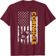 Patriotic Cornhole Player USA American flag Corn hole lover T-Shirt - T-Shirt | Maroon