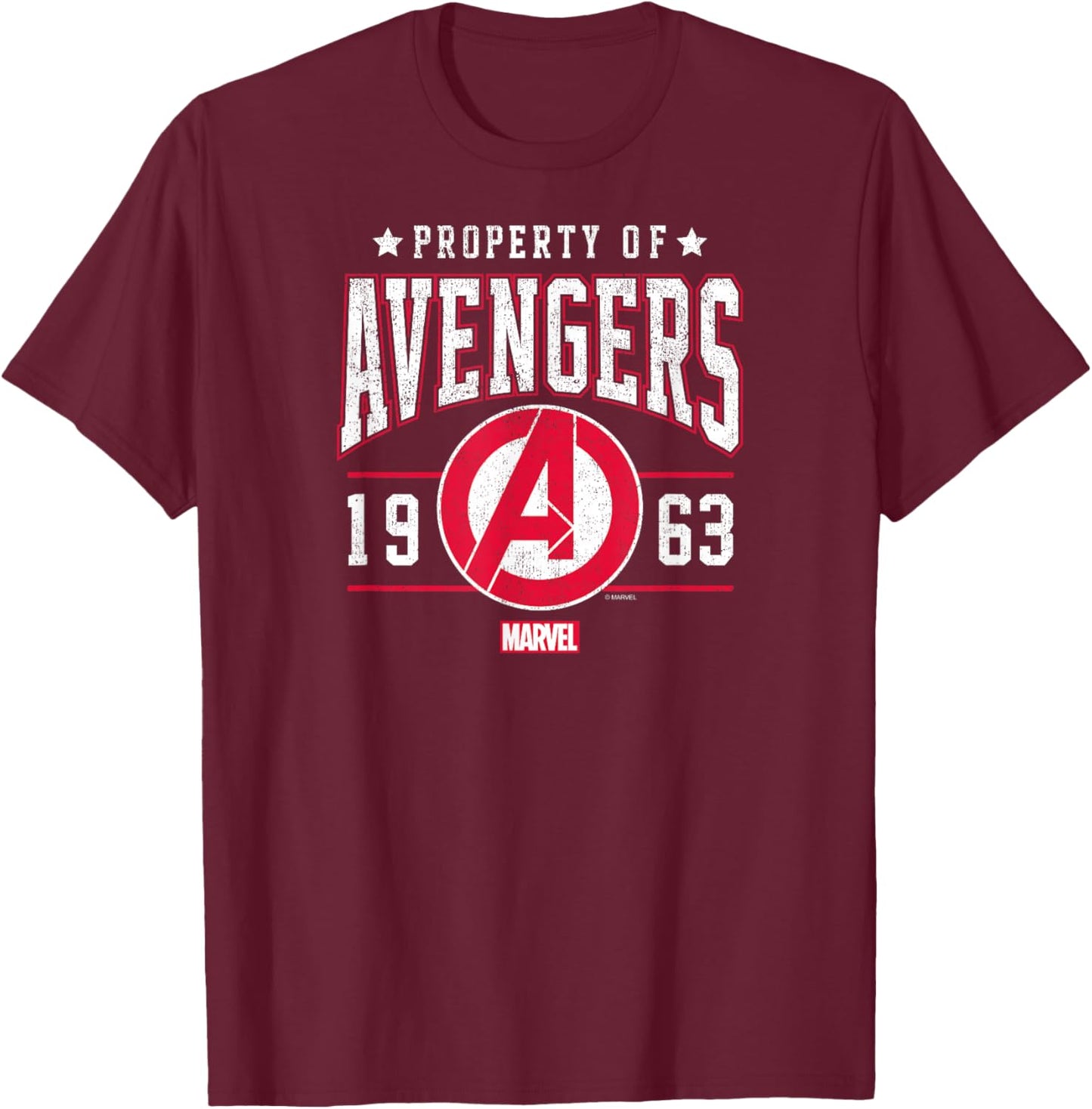 Marvel - Property of The Avengers Collegiate T-Shirt - T-Shirt | Maroon