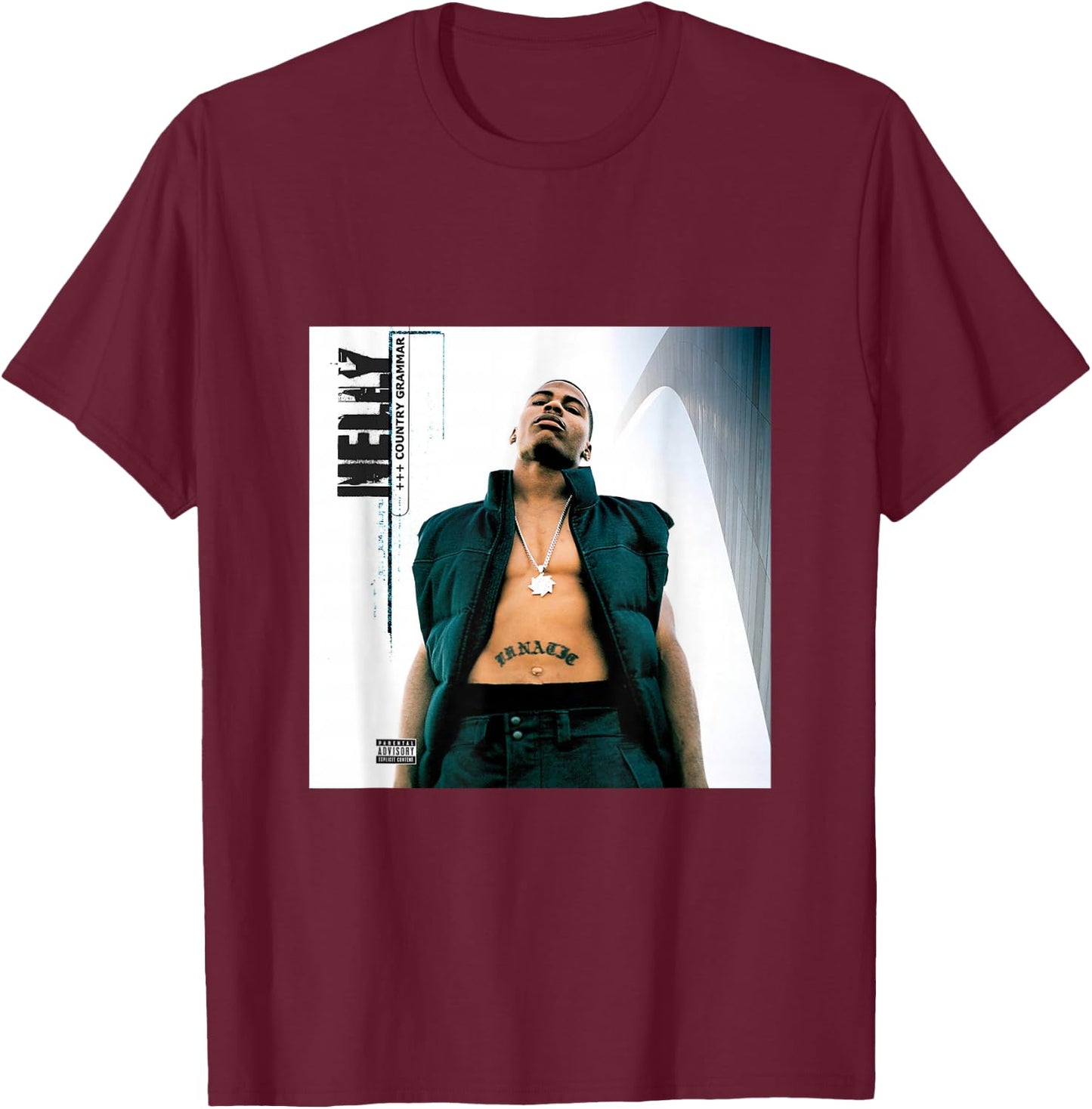 Nelly's Country Grammar Album Cover Derrty Entertainment T-Shirt - T-Shirt | Maroon