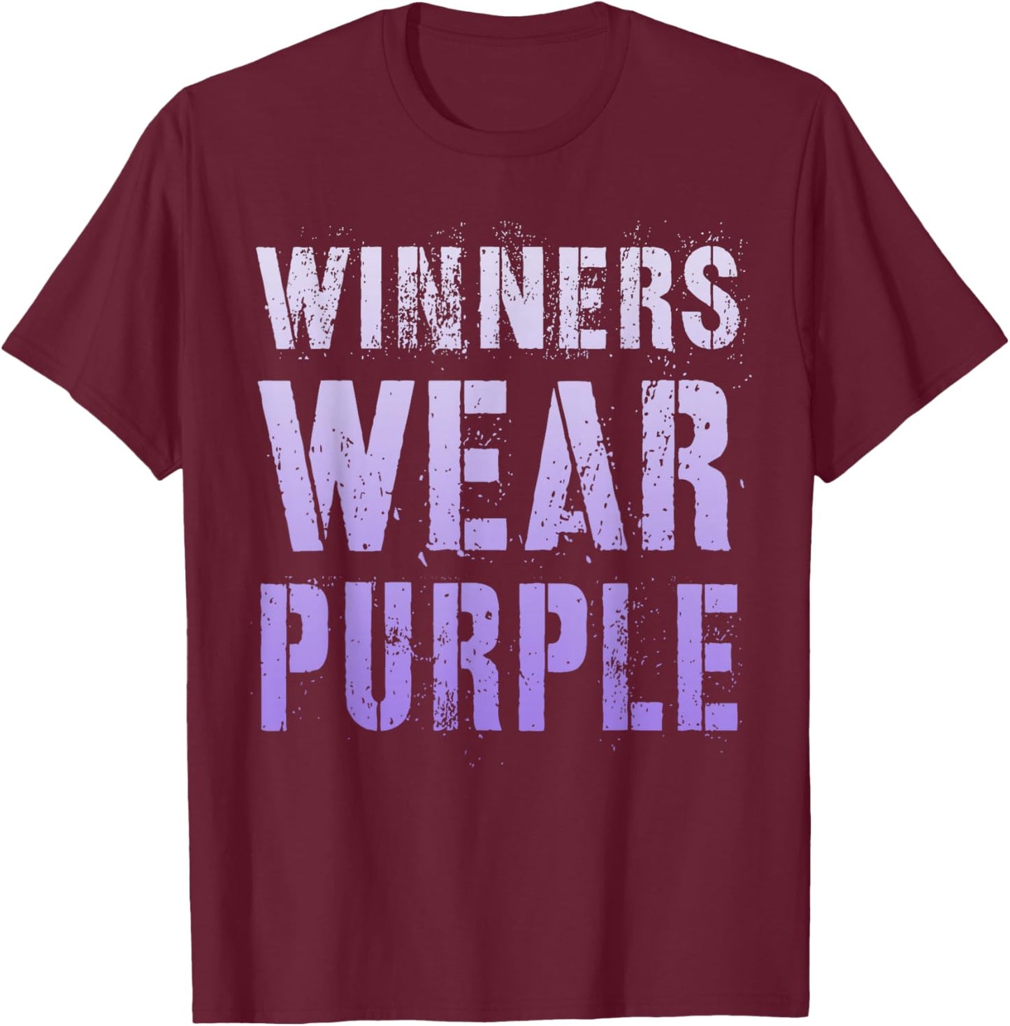 Vintage WINNERS WEAR PURPLE Go Team Building Epilepsy Month T-Shirt - T-Shirt | Maroon