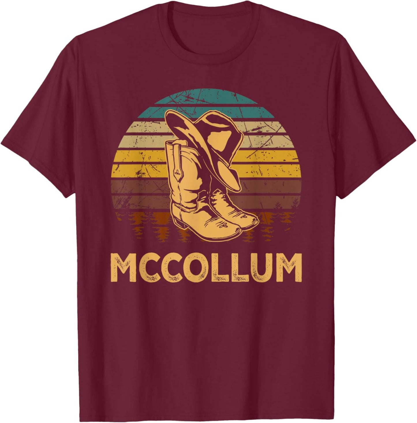 Vintage McCollum Personalized McCollum Birthday Family Pride T-Shirt - T-Shirt | Maroon