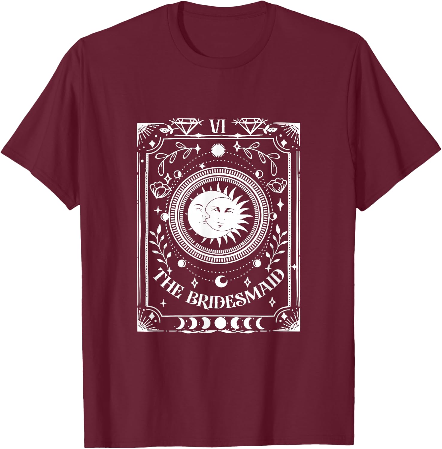 The Bridesmaid Tarot Card Mystical Boho Bachelorette Party T-Shirt - T-Shirt | Maroon