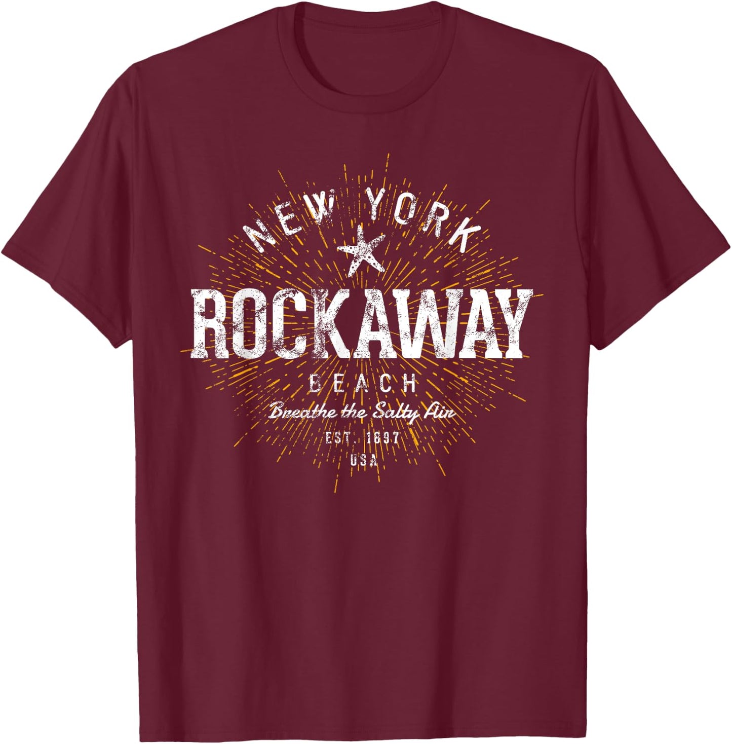 Retro Vintage Rockaway Beach Women Girls Kids T-Shirt - T-Shirt | Maroon