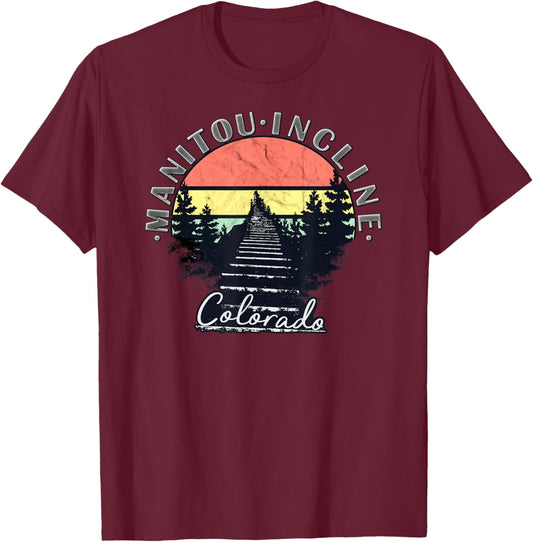 The Incline Manitou Springs Colorado T-Shirt - T-Shirt | Maroon