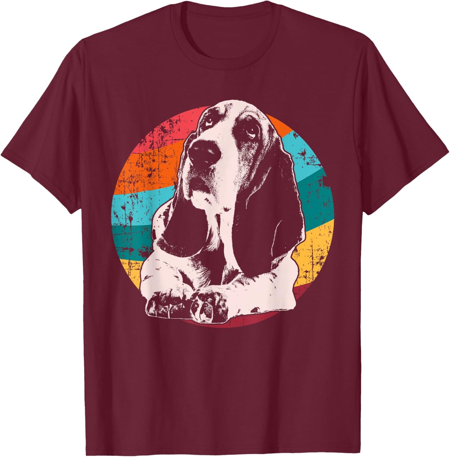 Basset Hound Dog T-Shirt - T-Shirt | Maroon