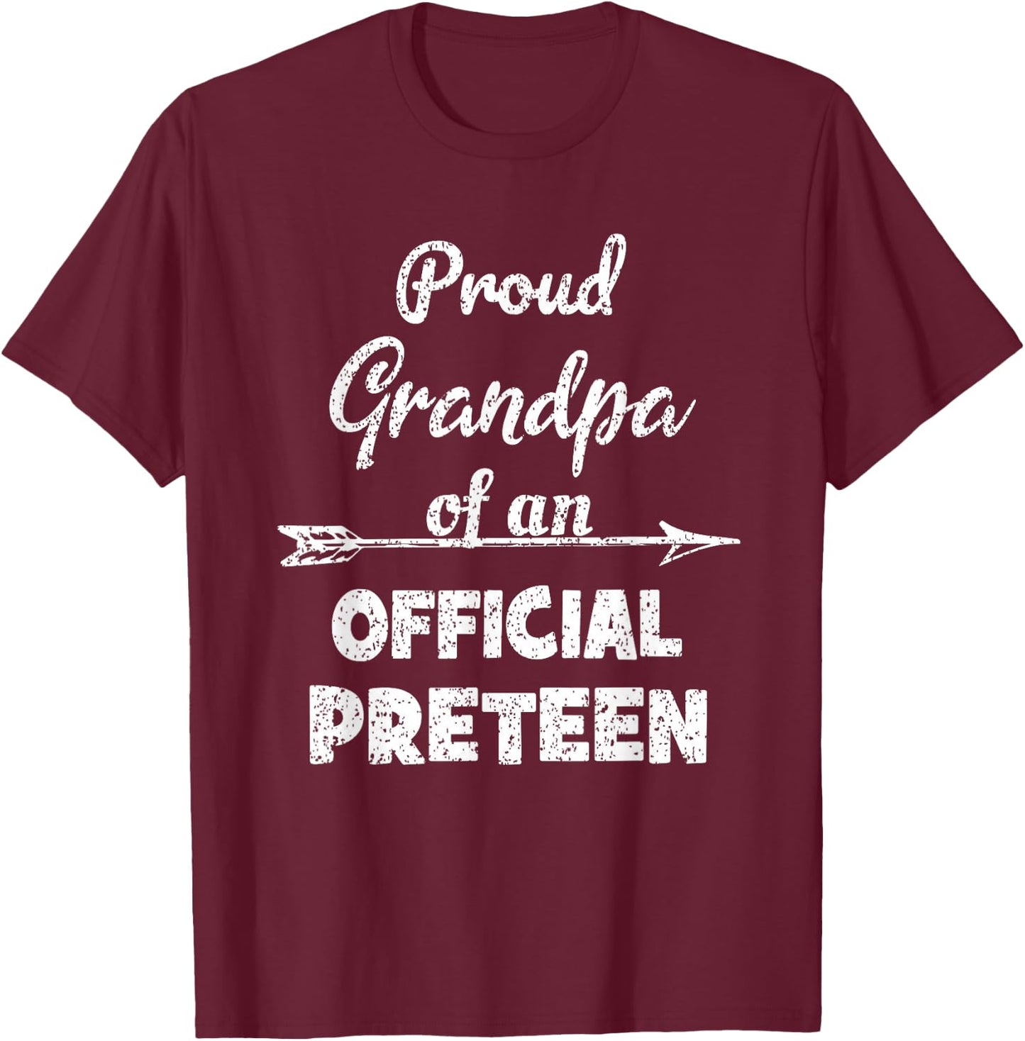 Proud Grandpa Of An Official Preteen 12th Birthday Party T-Shirt - T-Shirt | Maroon