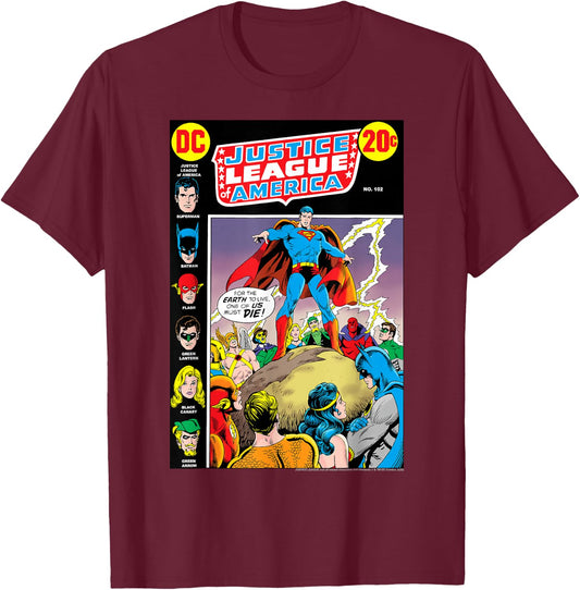 DC Comics Justice League Of America #102 Comic T-Shirt - T-Shirt | Maroon