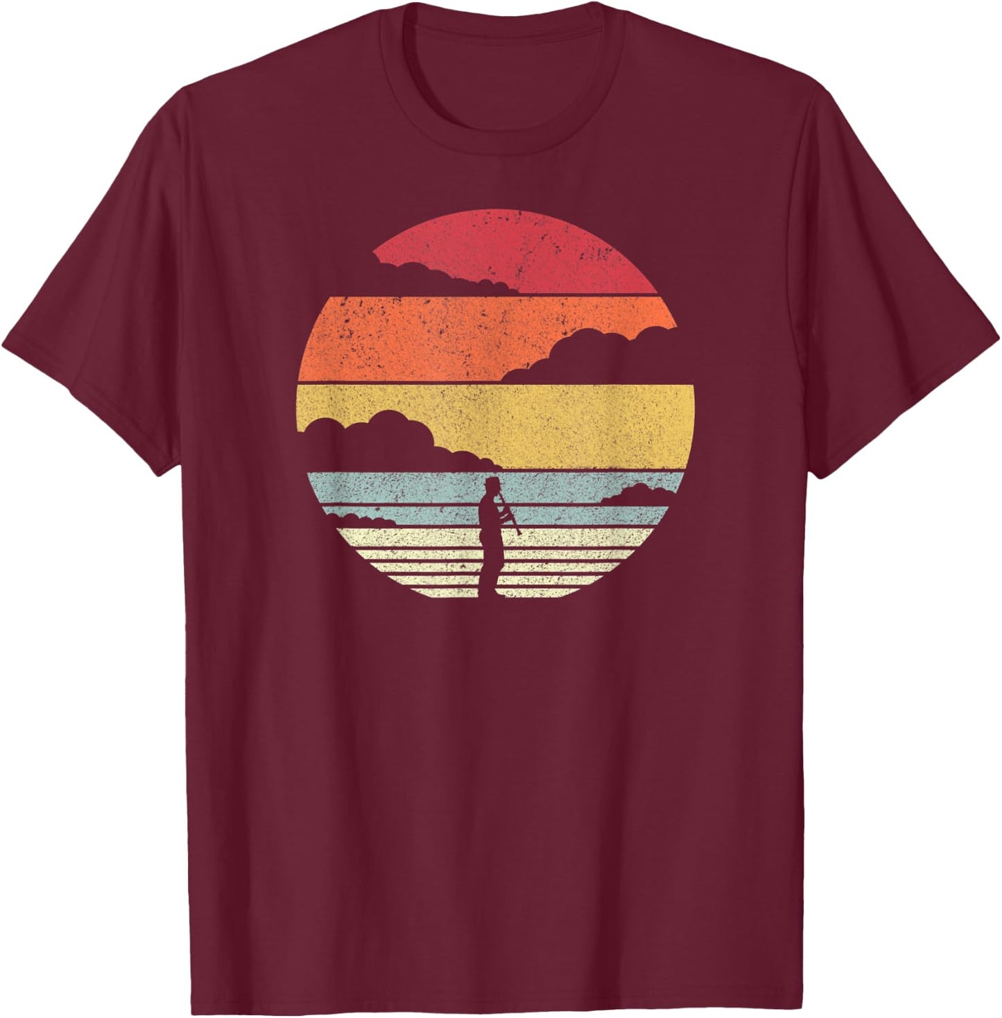Clarinet Shirt. Retro Style For Clarinetist T-Shirt - T-Shirt | Maroon