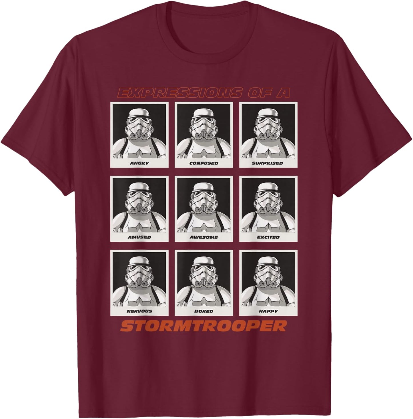 Star Wars Expressions of a Stormtrooper T-Shirt - T-Shirt | Maroon