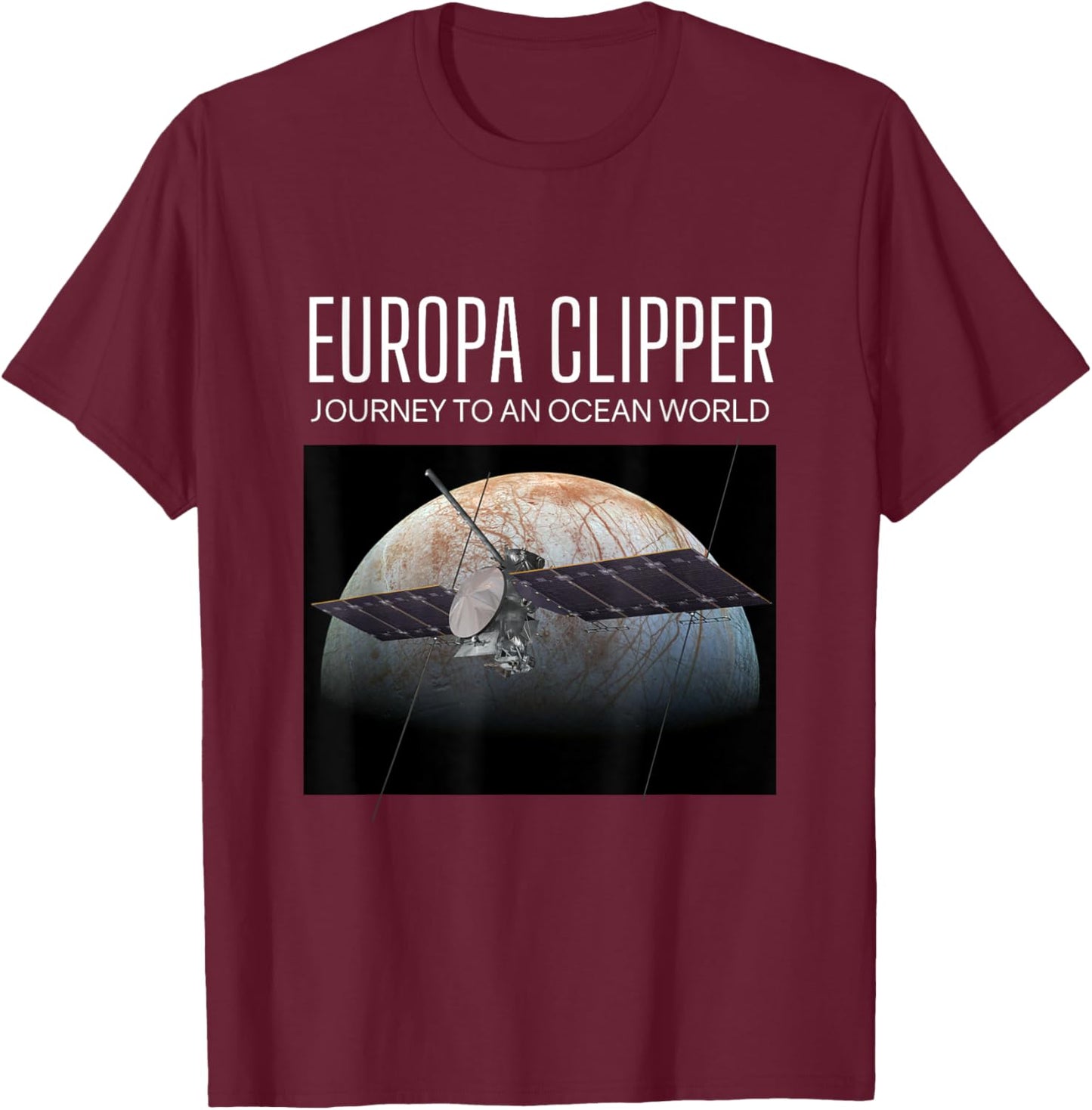 Europa Clipper Space Exploration T-Shirt - T-Shirt | Maroon