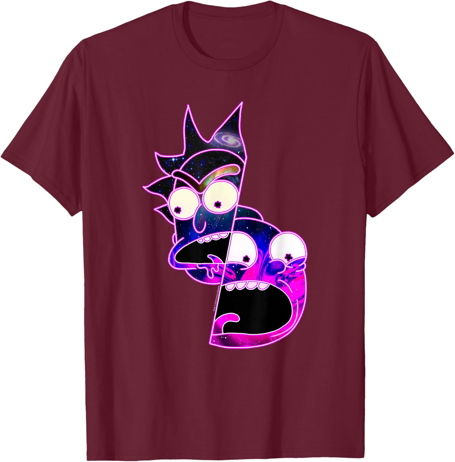 Rick and Morty Trippy Galactic Rick and Morty T-Shirt - T-Shirt | Maroon