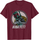 Kinder Star Wars Boba Fett Retro Circle T-Shirt - T-Shirt | Maroon