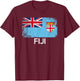 Fijian Flag | Vintage Made In Fiji Gift T-Shirt - T-Shirt | Maroon