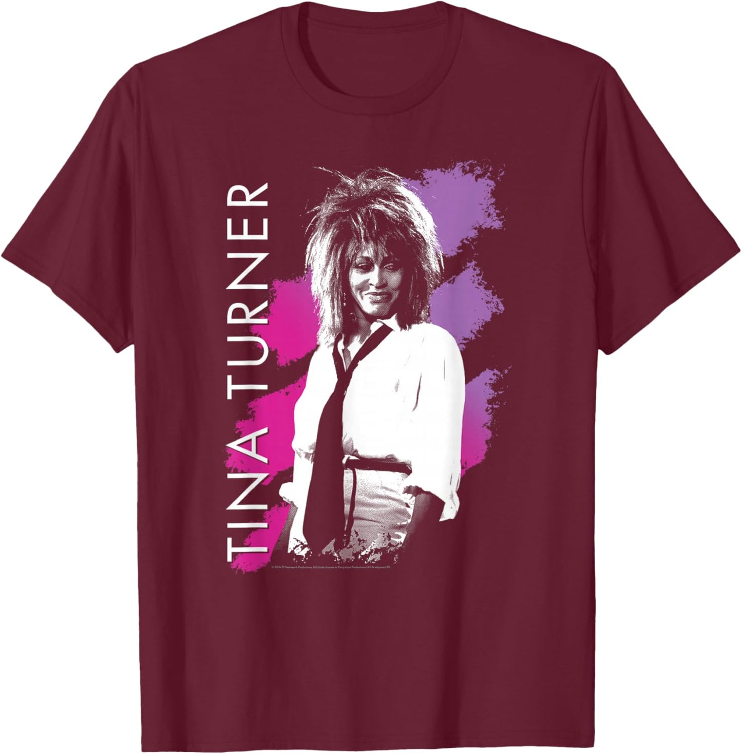 Tina Turner Purple Stripes T-Shirt - T-Shirt | Maroon