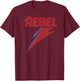 Official David Bowie Distressed Rebel Music T-Shirt - T-Shirt | Maroon